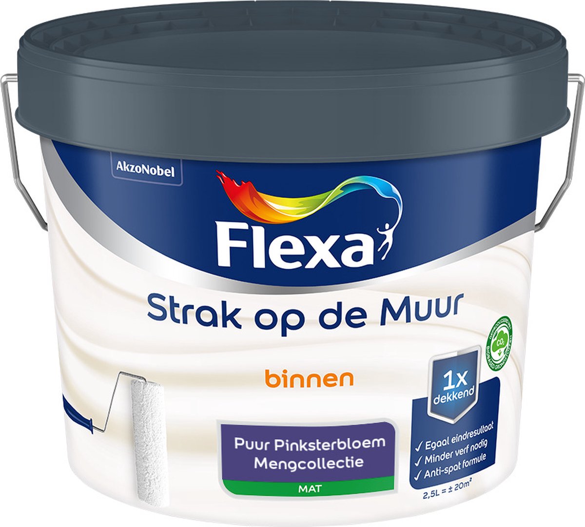 Flexa - Strak op de muur - Muurverf - Mengcollectie - Puur Pinksterbloem - 2,5 liter