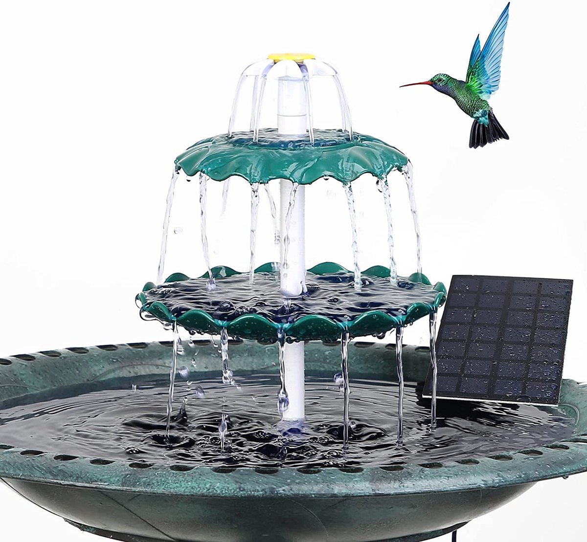 Fontaine solaire pour bain d'oiseaux, 3.5w Mini fontaine d'eau
