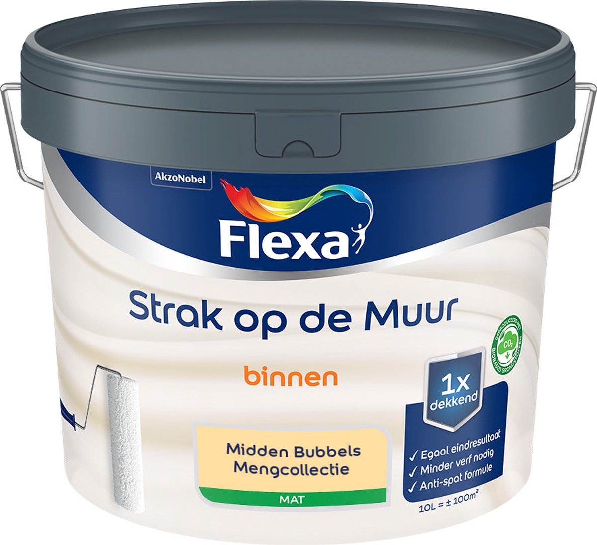 Flexa Strak op de Muur Muurverf - Mat - Mengkleur - Midden Bubbels - 10 liter