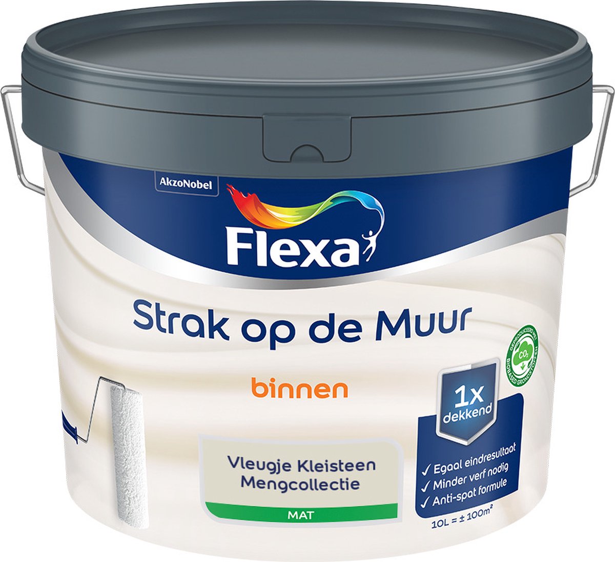 Flexa Strak op de Muur Muurverf - Mat - Mengkleur - Vleugje Kleisteen - 10 liter