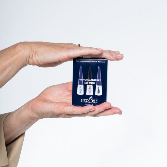 Herome French Manicure Set Reis Mini - Nagelverzorging - Nude en Witte Nagellak - met Top Coat - 3x4ml - Herome