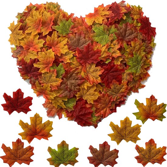 Herfstdecoratie 400-stuks Herfst Esdoorn Bladeren | herfstbladeren 8 x 7cm  | gekleurde... | bol.com