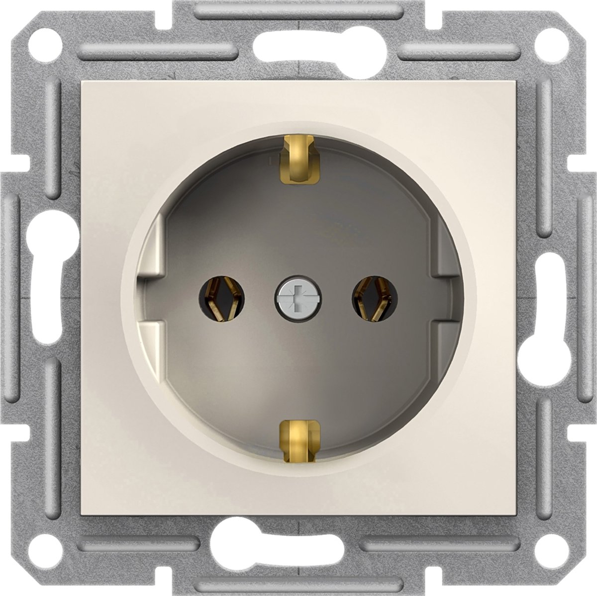 Schneider Electric Asfora Stopcontact Inbouw Randaarde - Crème
