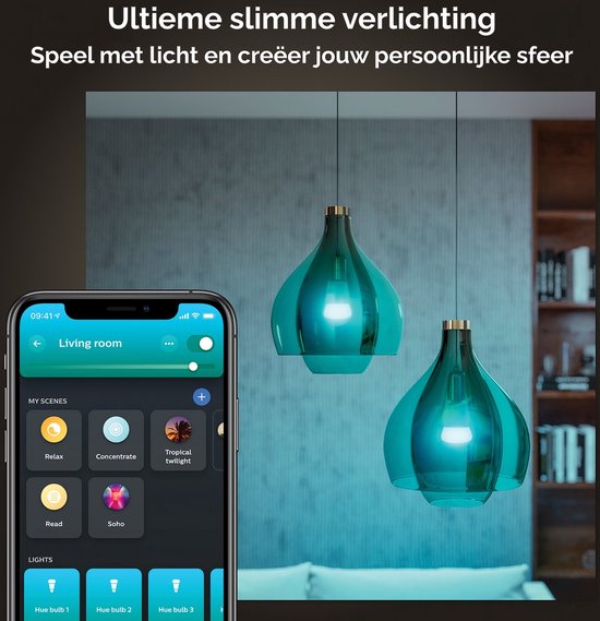 BULK - Philips Hue Slimme Lichtbron E27 - White and Color Ambiance - 9W - NO Bluetooth - 806LM - BULK- ONLY FOR BRIDGE