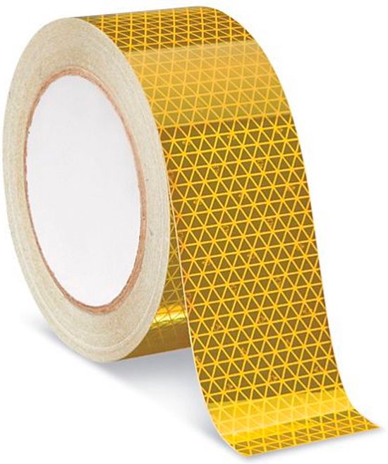 Reflecterende tape 90mm x 10m zwart/geel | B.V