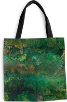 MuchoWow® Schoudertas - Strandtas - Big Shopper - Boodschappentas - Patronen - Abstract - Verf - Groen - 45x45 cm - Katoenen tas