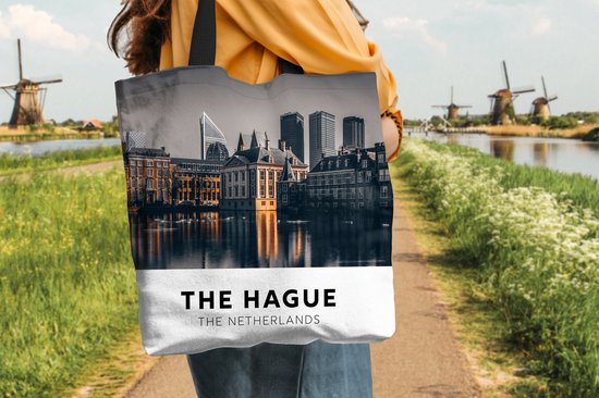 Sac bandoulière - Sac de plage - Shopper Pays- Nederland - Soir - Maisons - 40x40 cm - Sac en coton