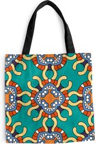 MuchoWow® Schoudertas - Strandtas - Big Shopper - Boodschappentas - Patronen - Abstract - Groen - 45x45 cm - Katoenen tas