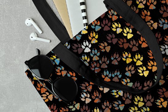 Sac Bandoulière - Sac De Plage - Motifs Shopper - Chiens - Pieds - 50x40 cm - Sac Coton