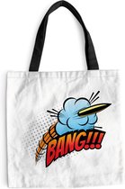 Sac à bandoulière - Sac de plage - Shopper Proverbs - 'Bang!!!' - Citations - 45x45 cm - Sac en coton