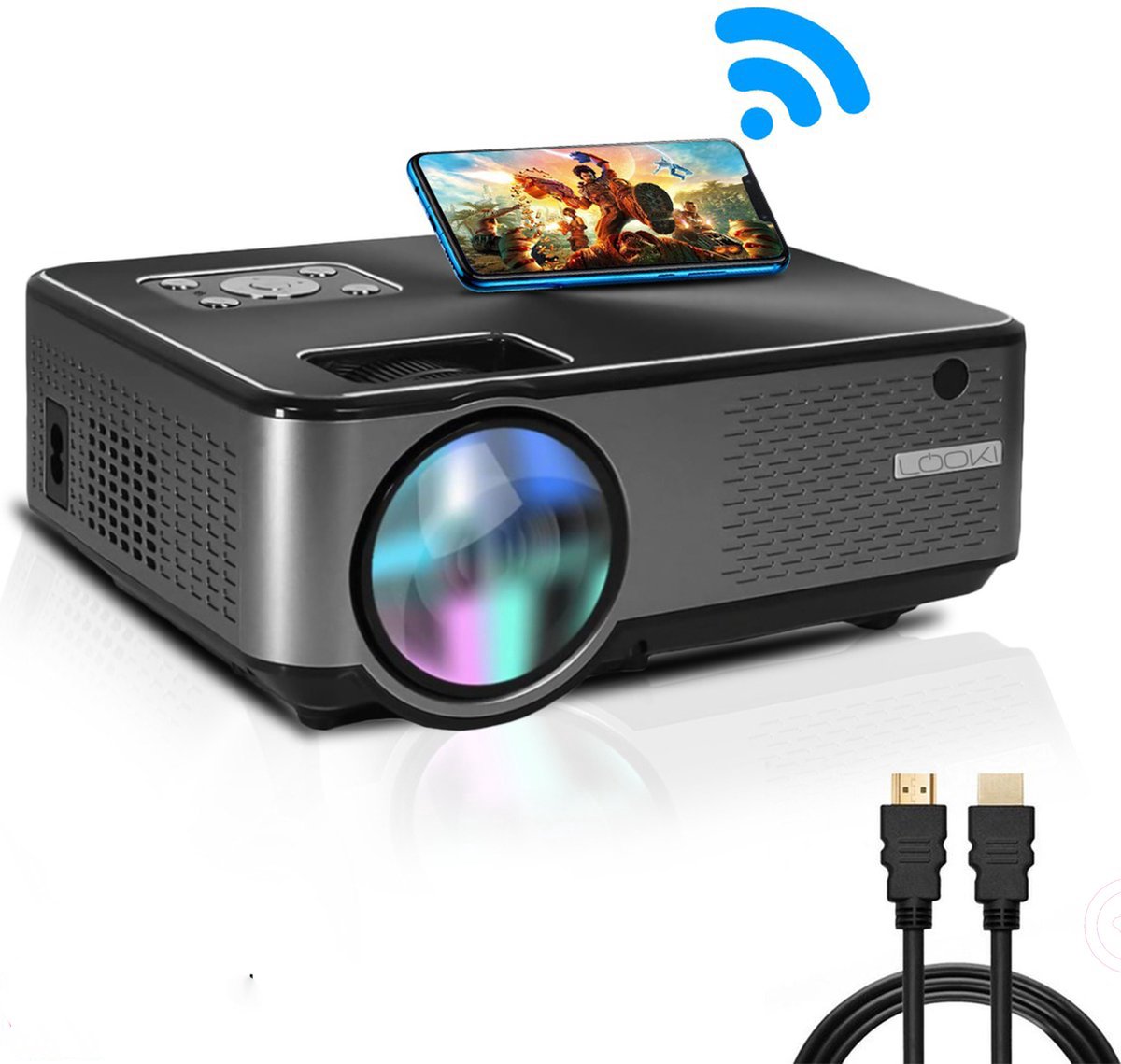 Looki Beamer X - Full-HD 6500 Lumen - WiFi Connect (Streamen Vanaf  Telefoon) - Zwart -... | bol.com