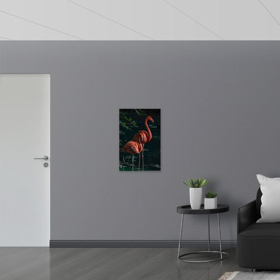 WallClassics - Drapeau - Deux flamants roses dans l'ombre - Photo 50x75 cm sur drapeau en polyester