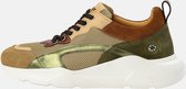 KUNOKA IZZI platform sneaker mercury - Sneakers Dames - maat 41 - Groen Beige Bruin
