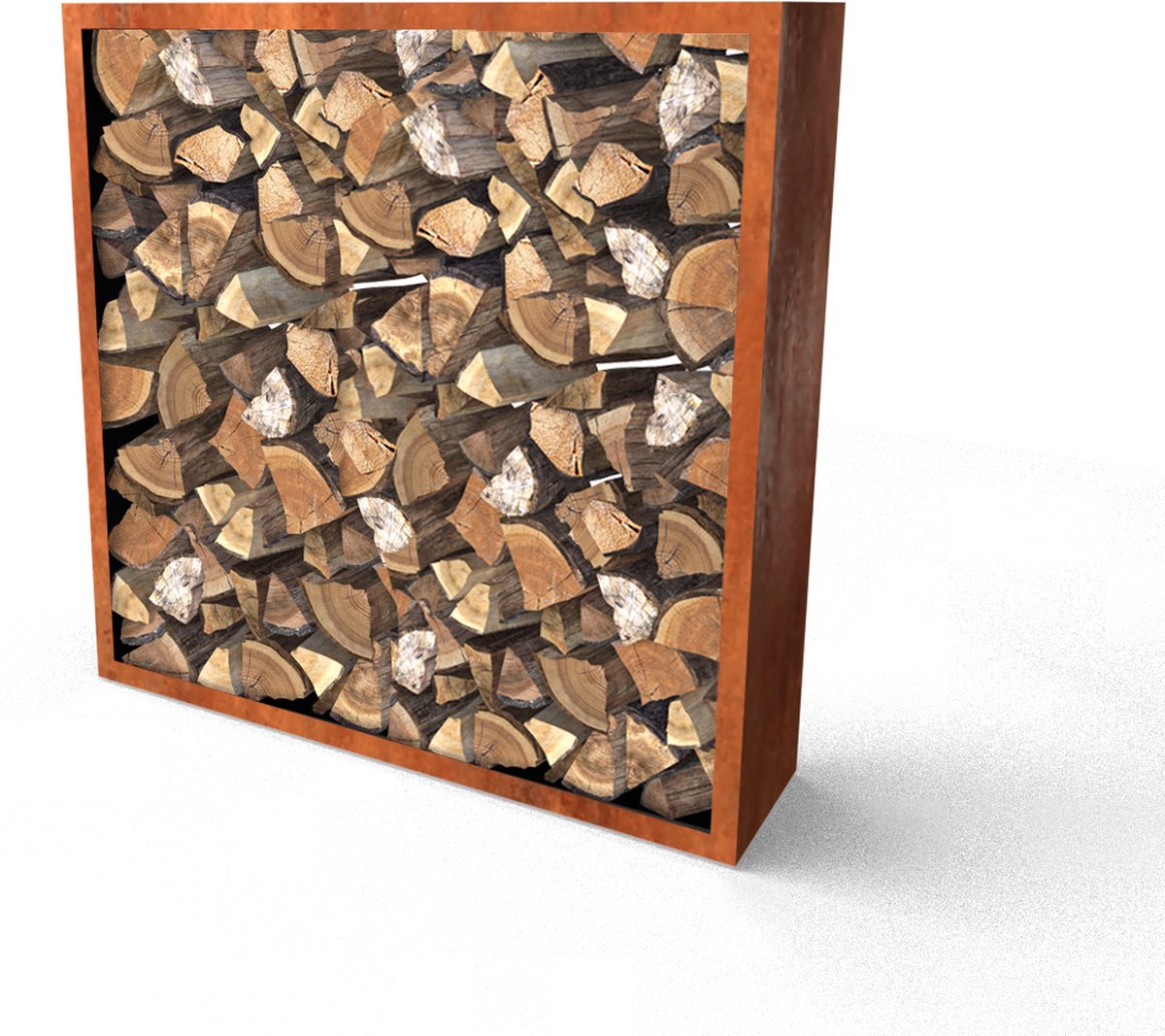 Geroba Cortenstaal Houtopslag 150x38.5x150cm (lxbxh)