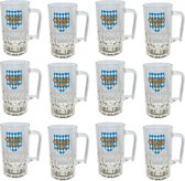 Oktoberfest bierpul met logo - bierpul plastic - bierpullen - 35cl - 12 stuks