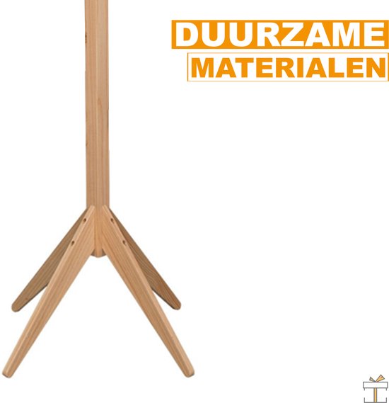 durable Kapstokken Kapstok vrijstaand met 9 haken kapstok massief houten kapstok voor slaapkamer hal entree kapstok Stabiliseren