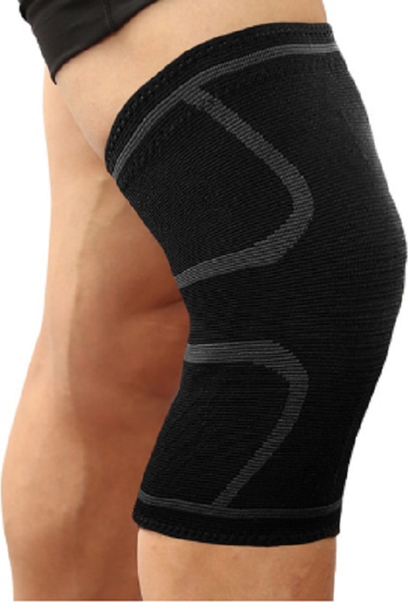 New Age Devi - Kniebrace Kniebandage - Zwart / Grijs - maat XL