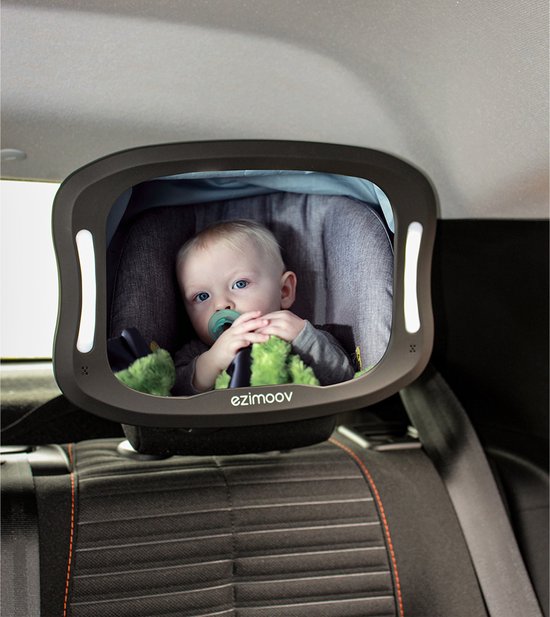 EZI MIRROR LED - Eco friendly - Auto spiegel baby met verlichting - hou je kind in de gaten. Ook in het donker - led verlichting - afstandsbediening - verstelbaar - achterbank - kind zien - duurzaam van Merkloos — afbeelding 4