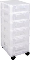 Really Useful Boîte De Rangement 8 Tiroirs 7L – Cadre Transparent, Tiroirs Arc-en-Ciel, Sur Roulettes, Idéal Bureau Et A4
