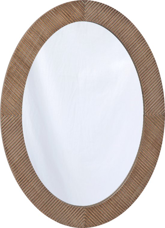 LW Collection miroir mural marron ovale 56x76 cm bois - grand miroir mural  -... | bol.com