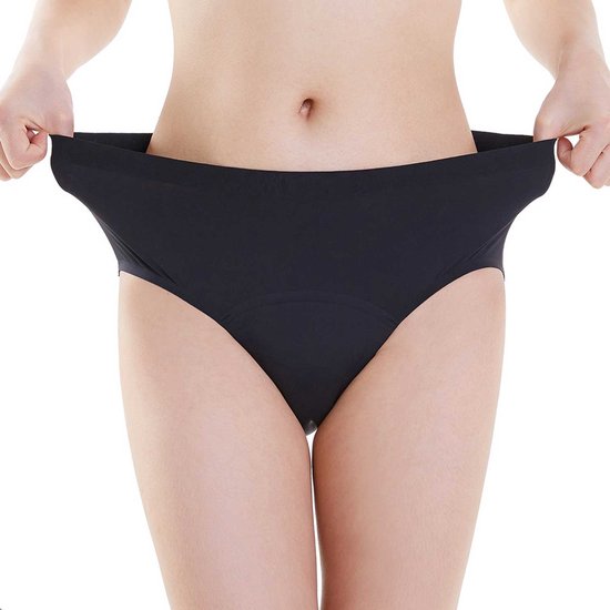 Bamboozy Menstruatie Ondergoed Hipster Naadloos 4-laags Emma Maat S 36-38 Zwart Period Underwear Duurzaam Menstrueren Incontinentie Zero Waste