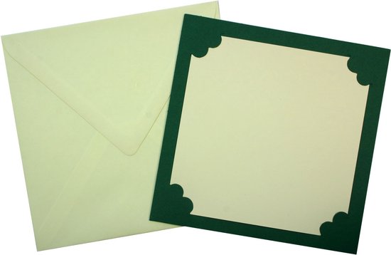 Kartel Vierkante Insteekkaarten Vierkant 13,5 x 13,5cm - Donker Groen 36 Kaarten...