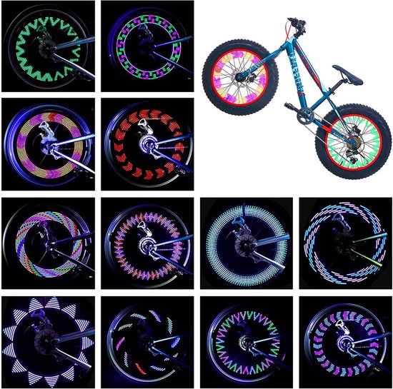 BOTC Spoke Lights Bicycle - 30 Patterns - Spoke Lights with Motion Sensor - LED Bicycle Wheel Spoke Light