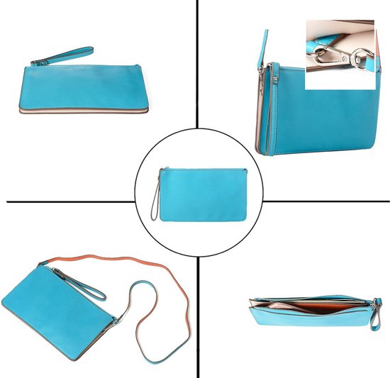 David Jones Portemonne Tas Clutch Turquoise/ Sac Portefeuille David