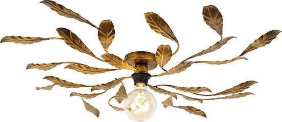 QAZQA linden - Klassieke Plafondlamp - 1 lichts - Ø 83 cm - Goud/messing - Woonkamer | Slaapkamer | Keuken