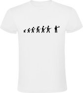 Human evolution Heren T-shirt | vroeger | heden | evolutie | telefoon | mobiel | tijd van tegenwoordig | geschiedenis | Wit