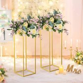 Carefree Rozenbogen 1 stuk - Rechthoekig - 24*24*60 cm - Bruiloft decoratie - Backdrop frame - Rozenboog - decoratieve rekwisieten - bloem rekken - Voor bruiloft verjaardag en verjaardagsfeestjes - Geel