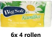 Big Soft Toiletpapier 3-laags 160 vel Kamilka Kamille (Multipak 6x 4 rollen)