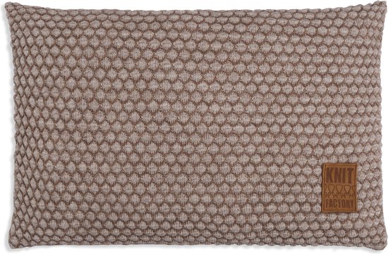 Knit Factory Juul Sierkussen - Marron/Beige - 60x40 cm - Kussenhoes inclusief kussenvulling