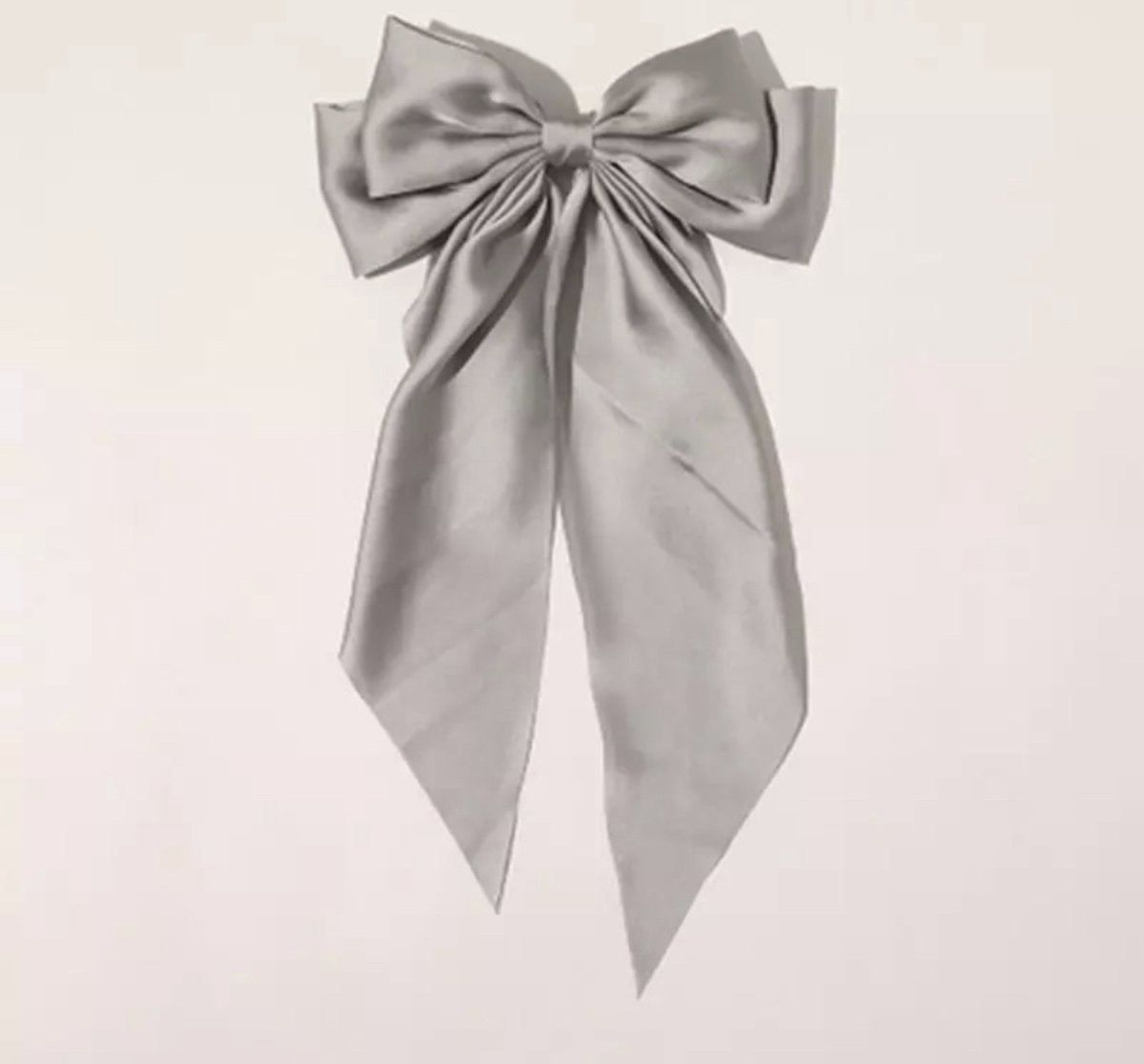 Emilie scarves - haarspeld - grote strik - haarklem - zilver grijs