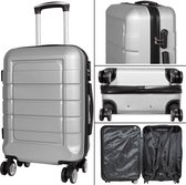 Handbagage koffer - Reiskoffer trolley - Lichtgewicht koffers met slot op wielen - Stevig ABS - 41 Liter - Como - Zilver - Travelsuitcase - S