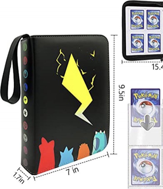 Thumbnail van een extra afbeelding van het spel Yousupply Verzamelmap Geschikt voor Pokémon - Map voor 400 Kaarten - 50 Pagina’s - 4 Pocket - Premium Kwaliteit - Geel - Box - Binder