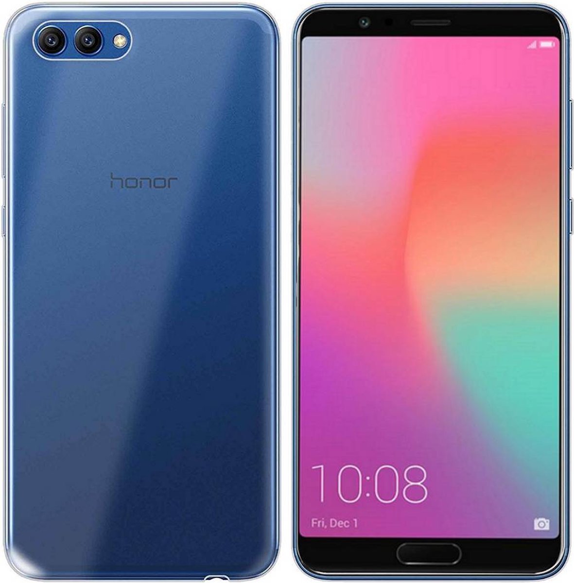 Shock Proof Case - Telefoonhoesje - Doorzichtig Hoesje voor Huawei Honor View 10 - Transparant Wit