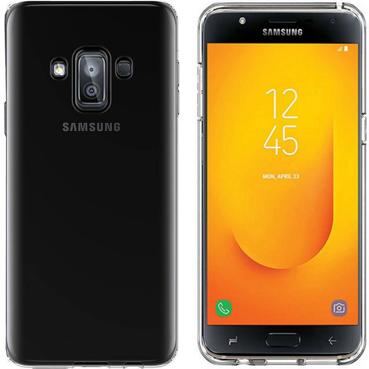 Shock Proof Case - Telefoonhoesje - Doorzichtig Hoesje voor Samsung J7 Duo - Transparant Wit