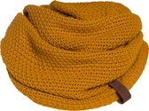 Knit Factory Coco Gebreide Colsjaal - Ronde Sjaal - Nekwarmer - Wollen Sjaal - Gele Colsjaal - Dames sjaal - Heren sjaal - Unisex - Oker - One Size