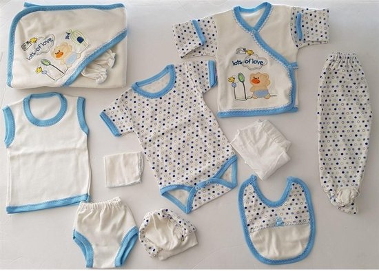 Coffret cadeau de vêtements pour bébé nouveau-né de 11 pièces dans une jolie boîte cadeau - Cadeau de maternité - Baby shower - Vêtements pour bébé - 0-3 mois