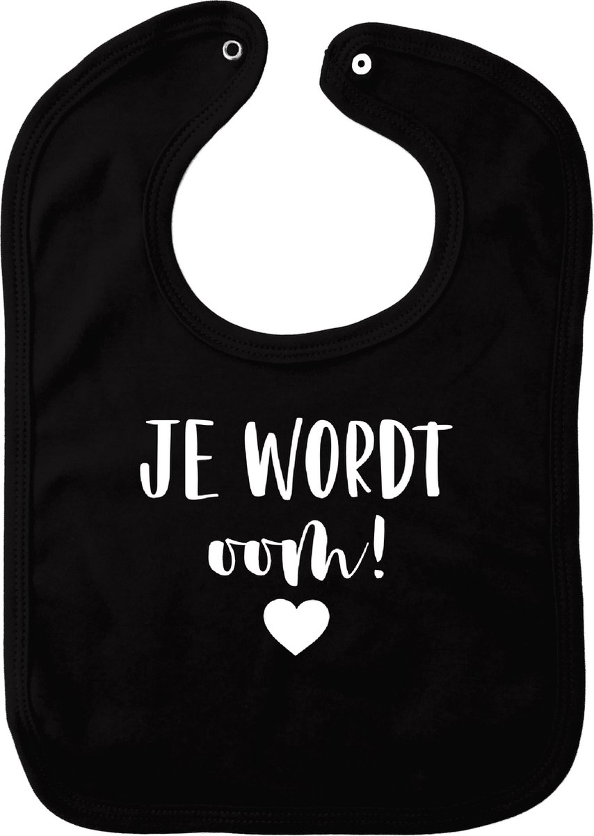 Zwart baby slabbetje met de tekst 'Je wordt oom!' - Zwangerschap aankondiging - Pregnancy announcement - Geboorte - Zwanger - Pregnant - In verwachting