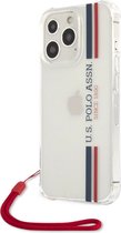 U.S. Polo Vertical Stripes Back Cover - Geschikt voor Apple iPhone 13 Pro (6.1") - Transparant