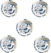 Les schtroumpfs - schtroumpf costaud - set de 5 assiettes - plastique - pour enfants - +/- 21,5 cm de large.