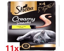 11x Sheba - Creamy Snacks Kip (4x12g)
