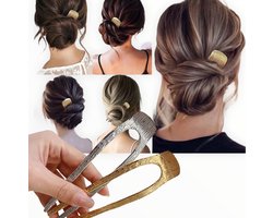 Hairpin Easy luxe set 2 stuks voor een perfect opsteekkapsel haarspelden haarmode goud