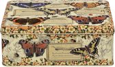 Bewaarblik Vintage Butterflies - Vlinders - Nostalgie - Blik - Rechthoek - 20 x 15 x 8 cm