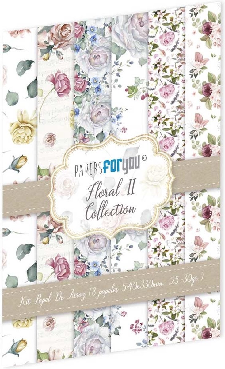 Floral II Rice Paper Kit (8pcs) (PFY-10173)