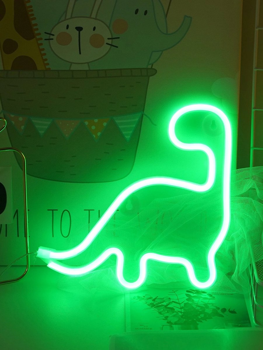 DW4Trading Neon Led Lamp - Usb-batterij - Dinosaurus - Geel