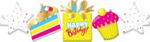 Happy Birthday Folieballon Slinger - 2stk