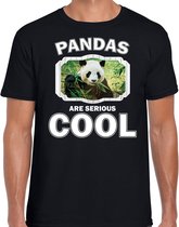 Dieren pandaberen t-shirt zwart heren - pandas are serious cool shirt - cadeau t-shirt panda/ pandaberen liefhebber XL